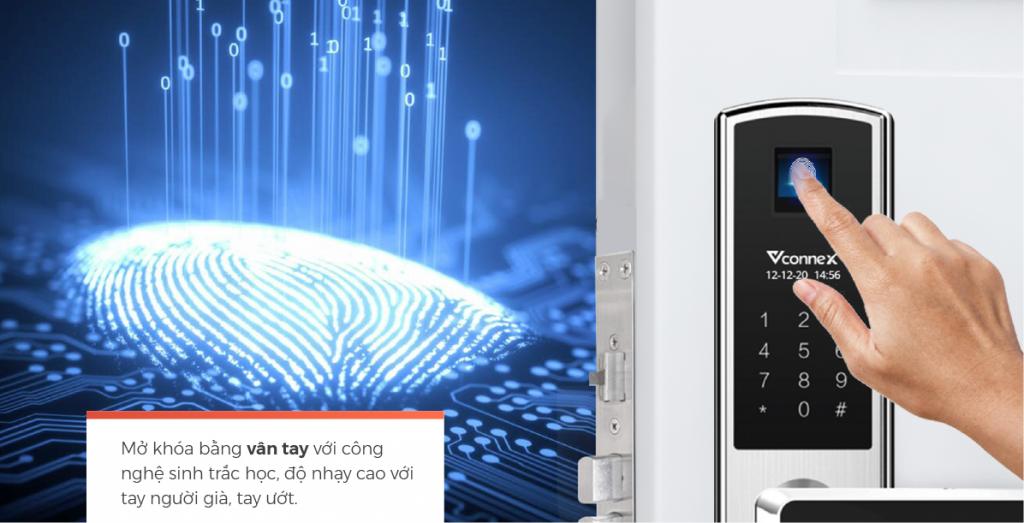 Mở khóa bằng khóa điện tử Vconnex 2
