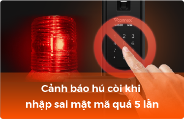 Cảnh báo hú còi khi dùng mật mã khóa điện tử sai