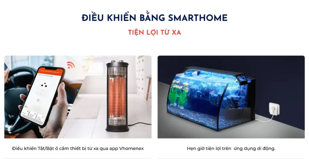 Bộ đôi Ổ cắm thông minh Vconnex dễ dàng điều khiển từ xa