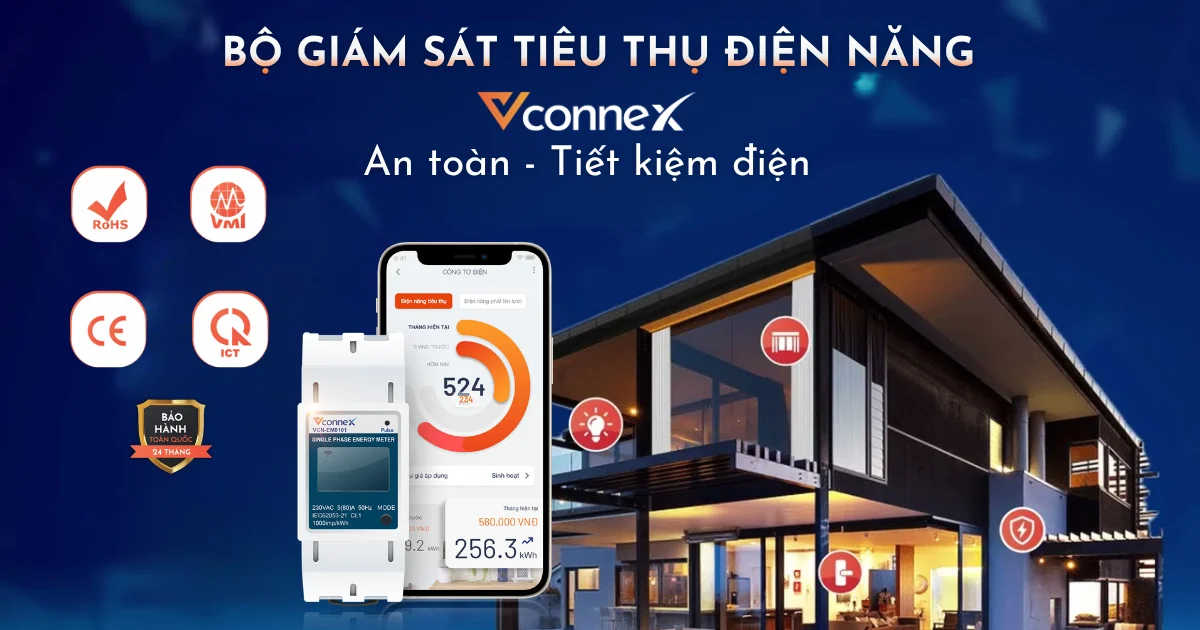 BỘ GIÁM SÁT TIÊU THỤ ĐIỆN VCONNEX - AN TOÀN, TIẾT KIỆM ĐIỆN