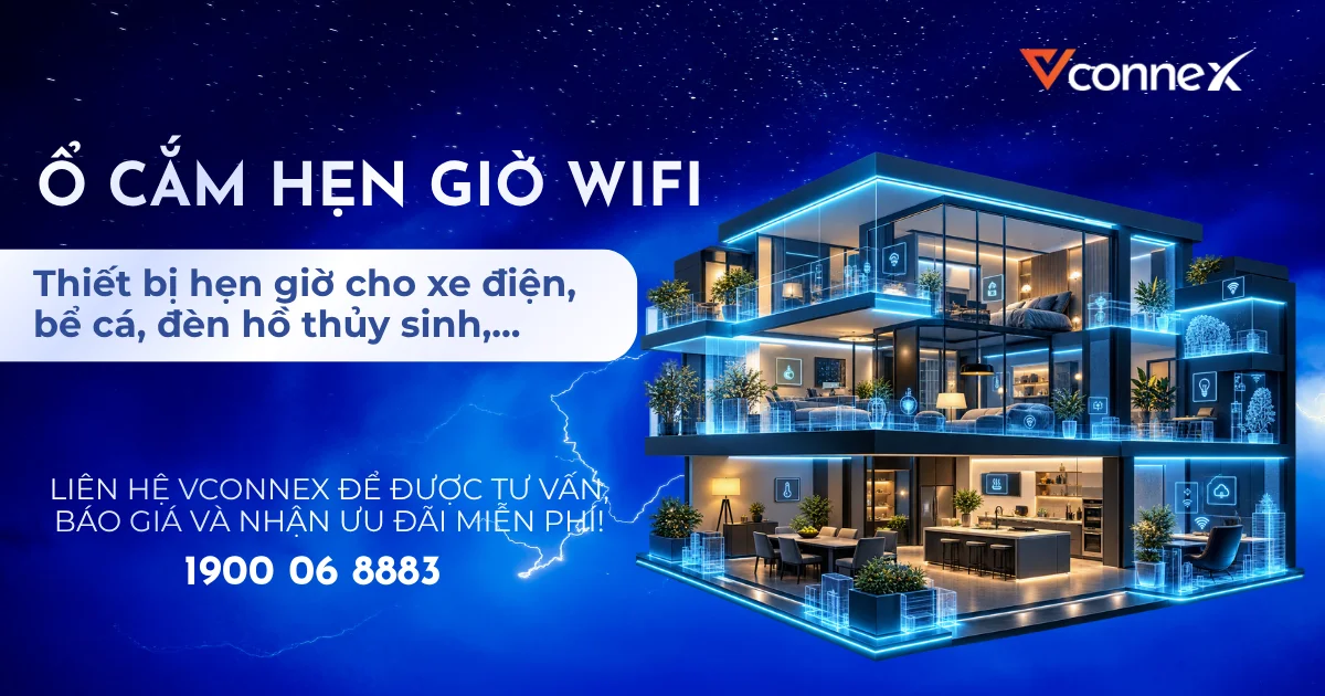 Ổ cắm hẹn giờ wifi - thiết bị hẹn giờ cho xe điện, bể cá, thủy sinh
