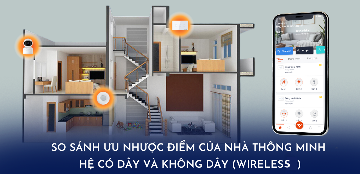 So sánh ưu nhược điểm của nhà thông minh hệ có dây và không dây (wirelesas)